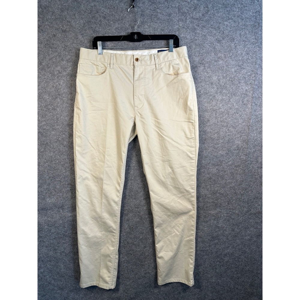 Polo Golf Ralph Lauren Mens Khaki Tan Tailored Fit Stretch Chino Pants 33/32